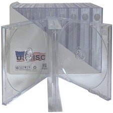 USDISC CD Jewel Cases Chubby 22mm, Quadruple 4 Disc Clear Lot