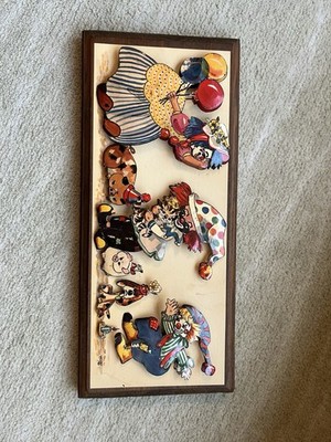 Vintage Collage of Thayer 3-D Clown Picture