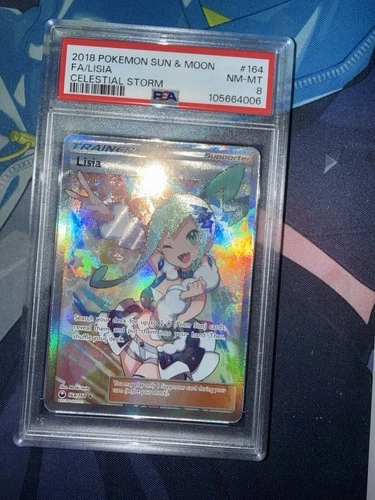 2018 Pokemon Sun & Moon Celestial Storm LISIA #164 Full Art PSA 8