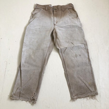 Vintage Carhartt Pants Men's 34x30 Brown Faded Distressed Painters Carpenter b11