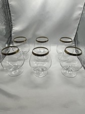 VINTAGE COGNAC SWIVEL WITH GOLD RIM - FINE BRANDY GLASS COGNAC GLASS