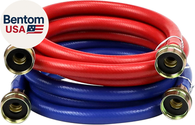 #ad 2 PACK 6FT Rubber Washing Machine Hoses Burst Proof Washer Water Hoses for Hot a $29.04