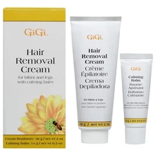 GiGi Hair Removal Cream with Calming Balm for Bikini and Legs 1 Ounce