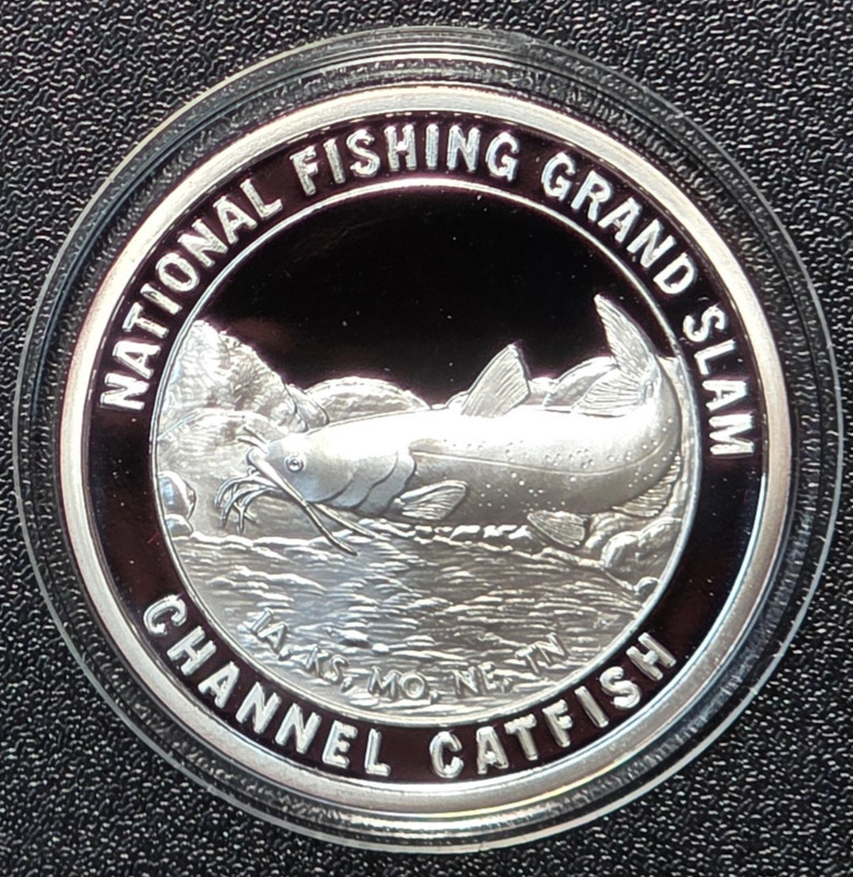 Channel Catfish National Fishing Grand Slam .999 Fine Silver Plated Medal