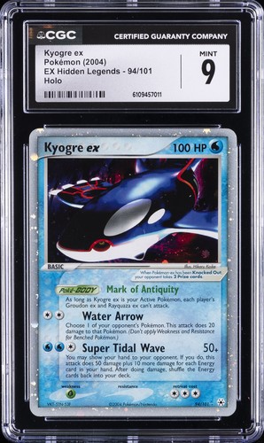2004 POKEMON EX HIDDEN LEGENDS HOLO #94/101 KYOGRE EX CGC 9