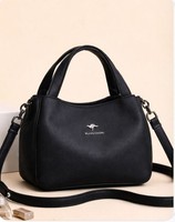 Elegant Black Textured Leather Handbag with Dual Handles & Detachable Strap, UK