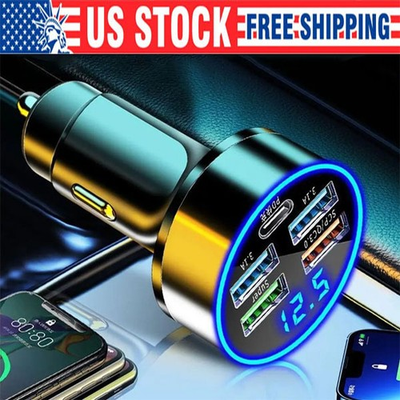#ad #ad 4 USB Port Super Fast Car Charger Adapter for iPhone Samsung Android Cell Phone $5.99