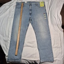 NWT LEVIS 502 STRETCH TAPER JEANS 40x30 LIGHT BLUE FLEX ECO PERFORMANCE