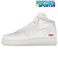Size 11 - Supreme x Nike Air Force 1 Mid Box Logo - Triple White