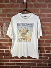 Vintage 90s Oneita Defense Bonds Stamp Shirt White USA Made Short Sleeve Size XL