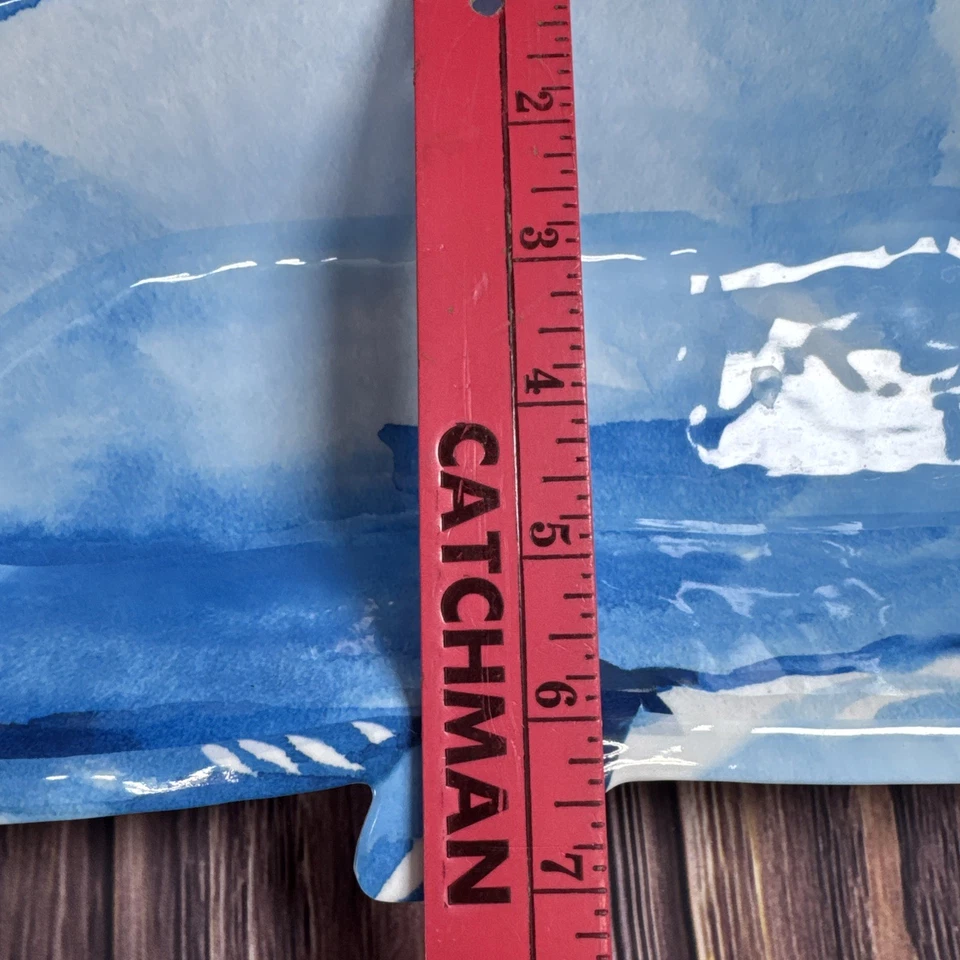 Plato para servir ballenas Nautica Home melamina 21" Ocean Sea Life Foto 3 de 4