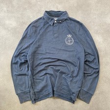 Joules Rugby Shirt Mens XL Nautical Crest Graphic Long Sleeve Button-Up, Navy
