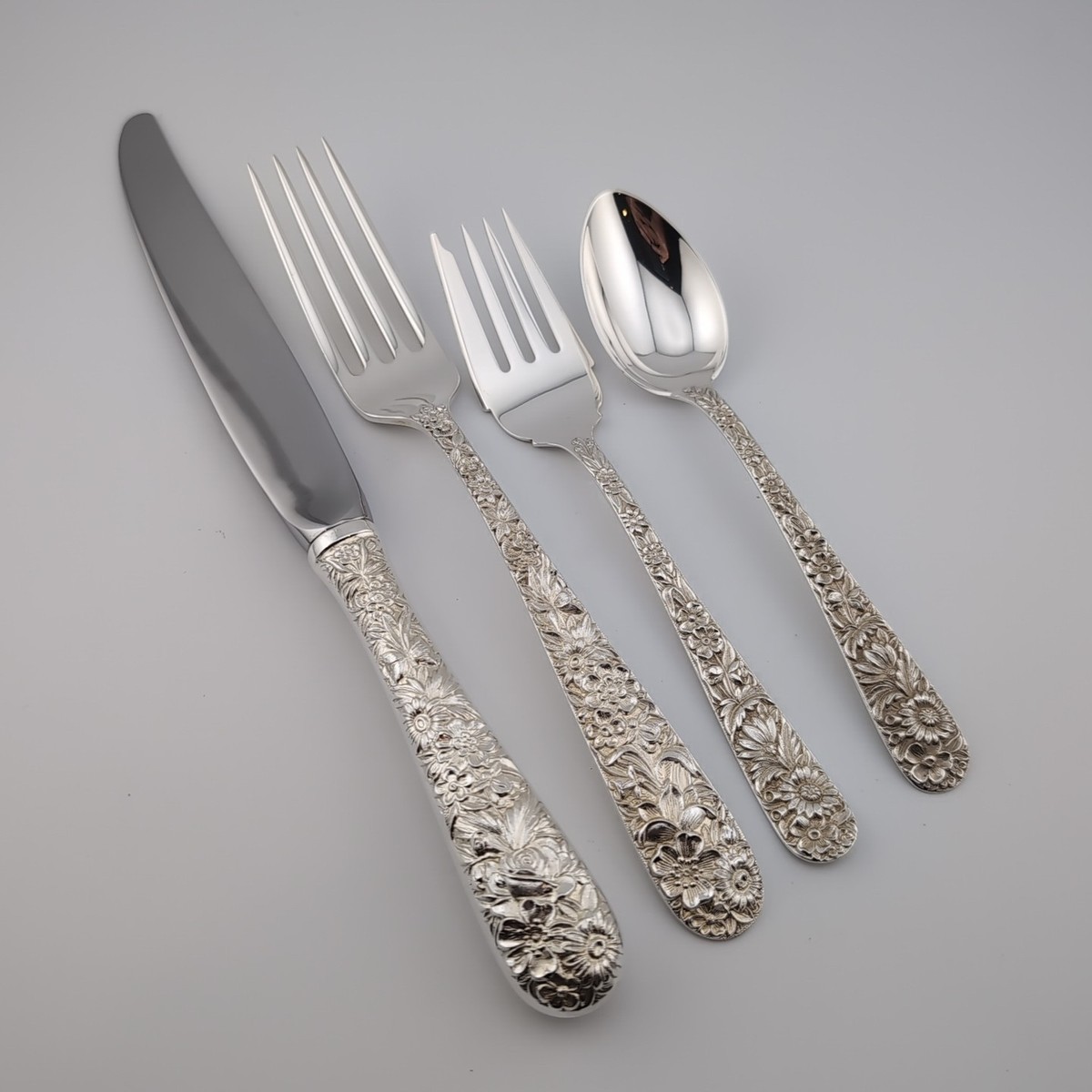 Cutlery Kirk Stieff Repousse Sterling Silver Flatware Kirk