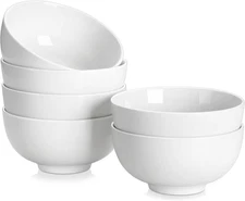 26 Oz Porcelain Soup Bowls, White Ceramic Cereal Bowls for Kitchen 6 Inch Bowls 