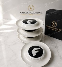 4X White Floating Center Caps Wheels XL Hubcap Rim Emblem For Forgiato White F