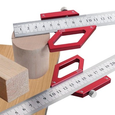 Woodworking Steel Ruler Positioning Block Center Finder Angle Scriber 45°/60/90°