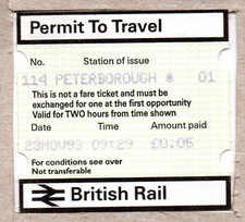 Peterborough 01 - PERTIS Permit to Travel - Cambridgeshire PE1 - ECML now LNER