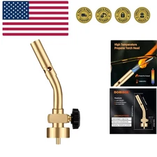 Propane Torch Head, Manual Start Solid Brass Brazing Torch Fuel by Propane Cy...