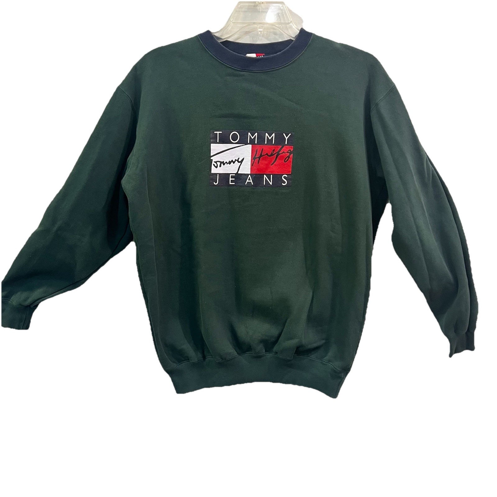 VTG Tommy Hilfiger Jeans Green Crewneck Sweatshirt Men