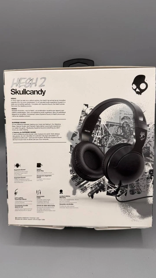 Skullcandy Hesh 2 Wireless Headphones Black – Supreme Sound, Bluetooth 3.5mm AUX - Image 3 of 4