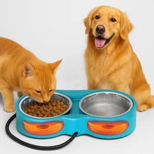 Pet Heated Bowl for Cat Dog, Freeze-Proof Warming Animal Food Feeder with Ant...