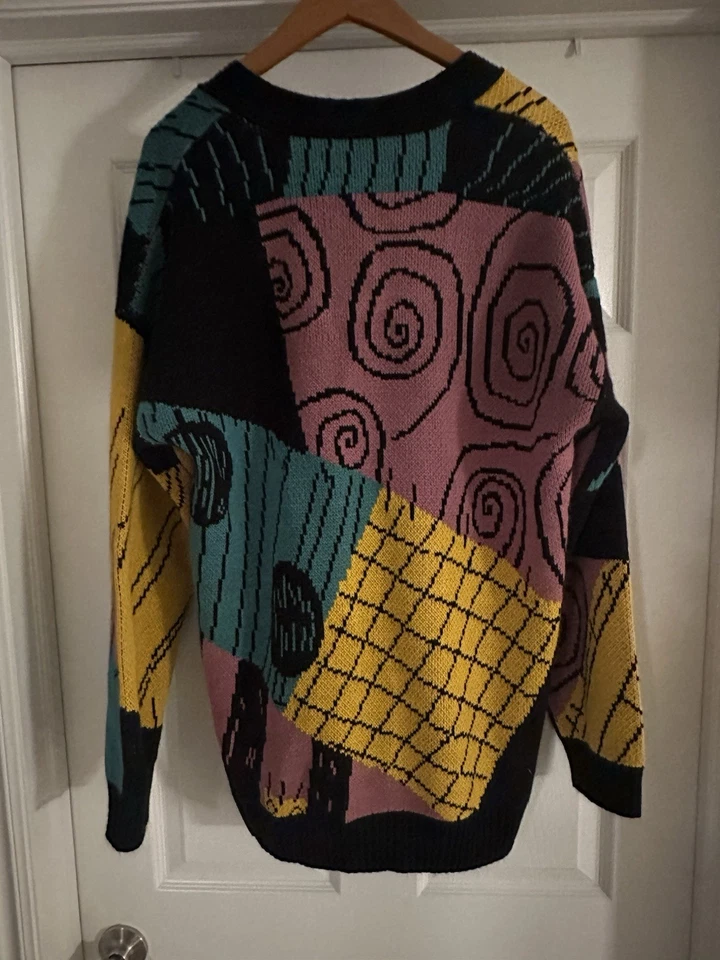 XL Disney Nightmare Before Christmas Sally Multi Knit Cardigan Sweater Parks - Image 3 of 3