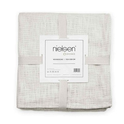 Throw blanket plaid Avivo, 150x200 cm, white white, cotton, cozy blanket size...