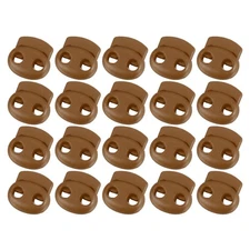 Plastic Spring Cord Locks, 20Pcs Shoe Lace Tie Lock (Coffee)