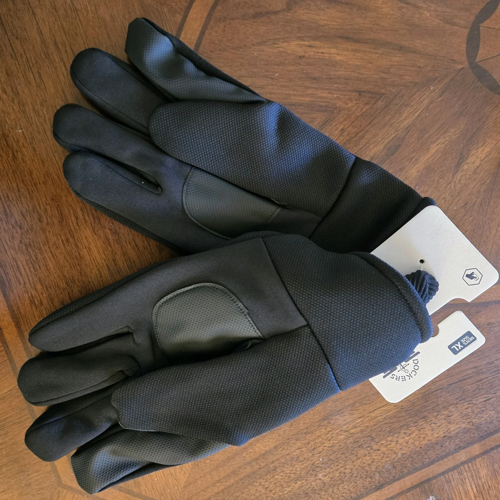 DOCKERS Levi Men's XL Black Fabric Gloves With Smartphone Touchscreen Capability