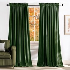 Olive Green Velvet Blackout 52"W x 96"L Pack of 2 Green Series - Olive Green