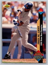 1993 Upper Deck Fred McGriff #496 Padres Award Winners HR Champion Card