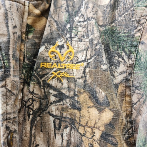Real Tree Camo Coat Jacket Lined Hooded Hunting Warm M Fleece. Zipper Broke - Picture 2 of 10
