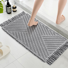 H.VERSAILTEX Waffle Bath Mat Super Absorbent Boho Bath Mat Non Slip Bath Rugs fo