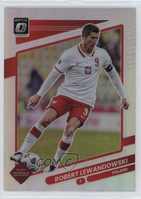 2021 Panini Donruss Road to Qatar Optic Holo Prizm Robert Lewandowski #108 i5f