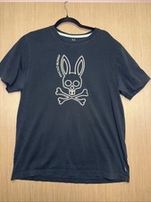 Psycho Bunny Men s Gresham Black Graphic Tee Shirt Pima Cotton Size 6