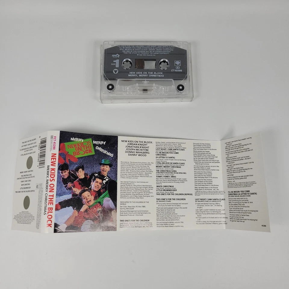 New Kids On The Block Merry Merry Christmas Cassette Tape 1989 NKOTB w/ Lyrics - Image 4 of 4