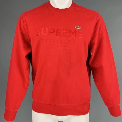 SUPREME Size S Red Logo Cotton Crew-Neck Sweatshirt | eBay