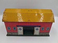 Vintage Ohio Art Tin Barn 8.5  , Collectible Toy, Moderate Wear And Scratches