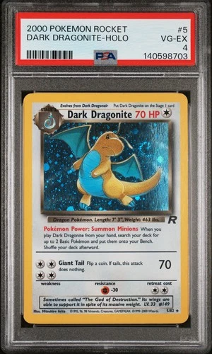 2000 POKEMON ROCKET #5 DARK DRAGONITE-HOLO PSA 4