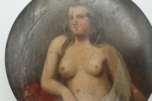 ANTIQUE STOBWASSER BOX PAINTING PAPIER MACHE EROTIC SNUFF BOX c1800'S