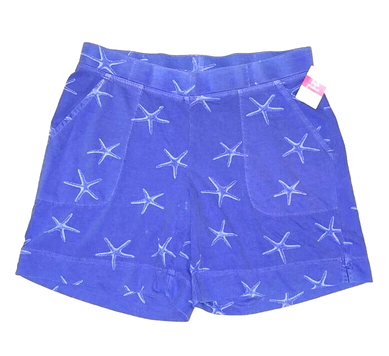 FRESH PRODUCE XXL Peri BLUE STARFISH $66 Key Largo Jersey 7" In Shorts NWT XXL