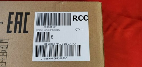 HP Ultra Slim Wired Black USB Keyboard US Version 803181-001 - Picture 2 of 10