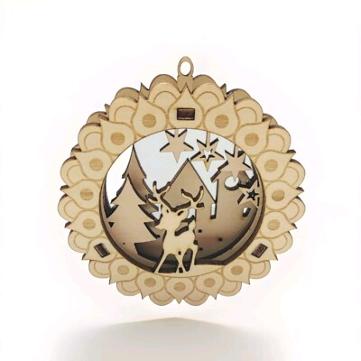 Baumschmuck Ornament Weihnachten Christbaum Weihnachtsbaum Hirsch Rentier 3D