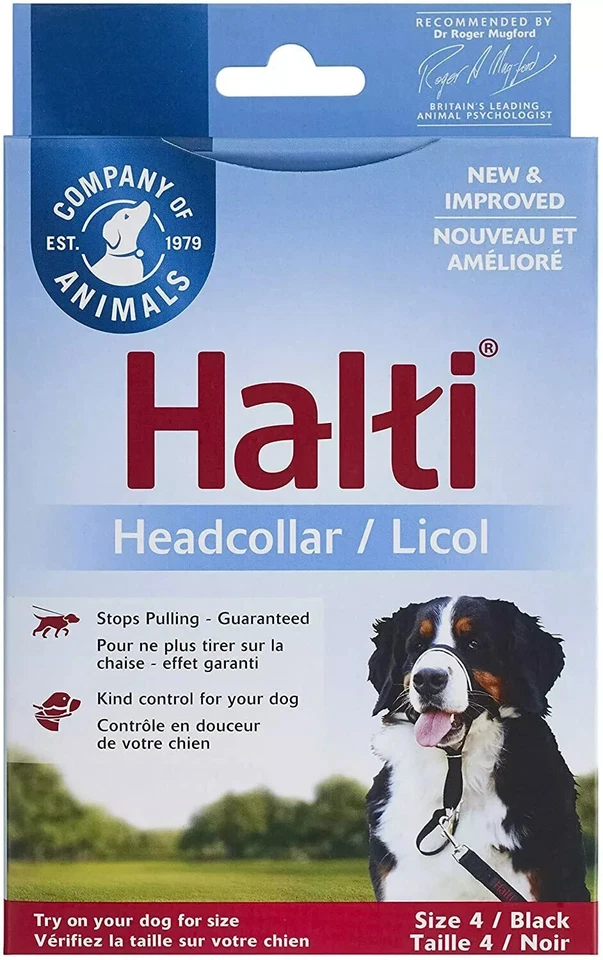 HALTI HEAD COLLAR BLACK For Dog Different Sizes 1/2/3/4 Choose - Image 3 of 4