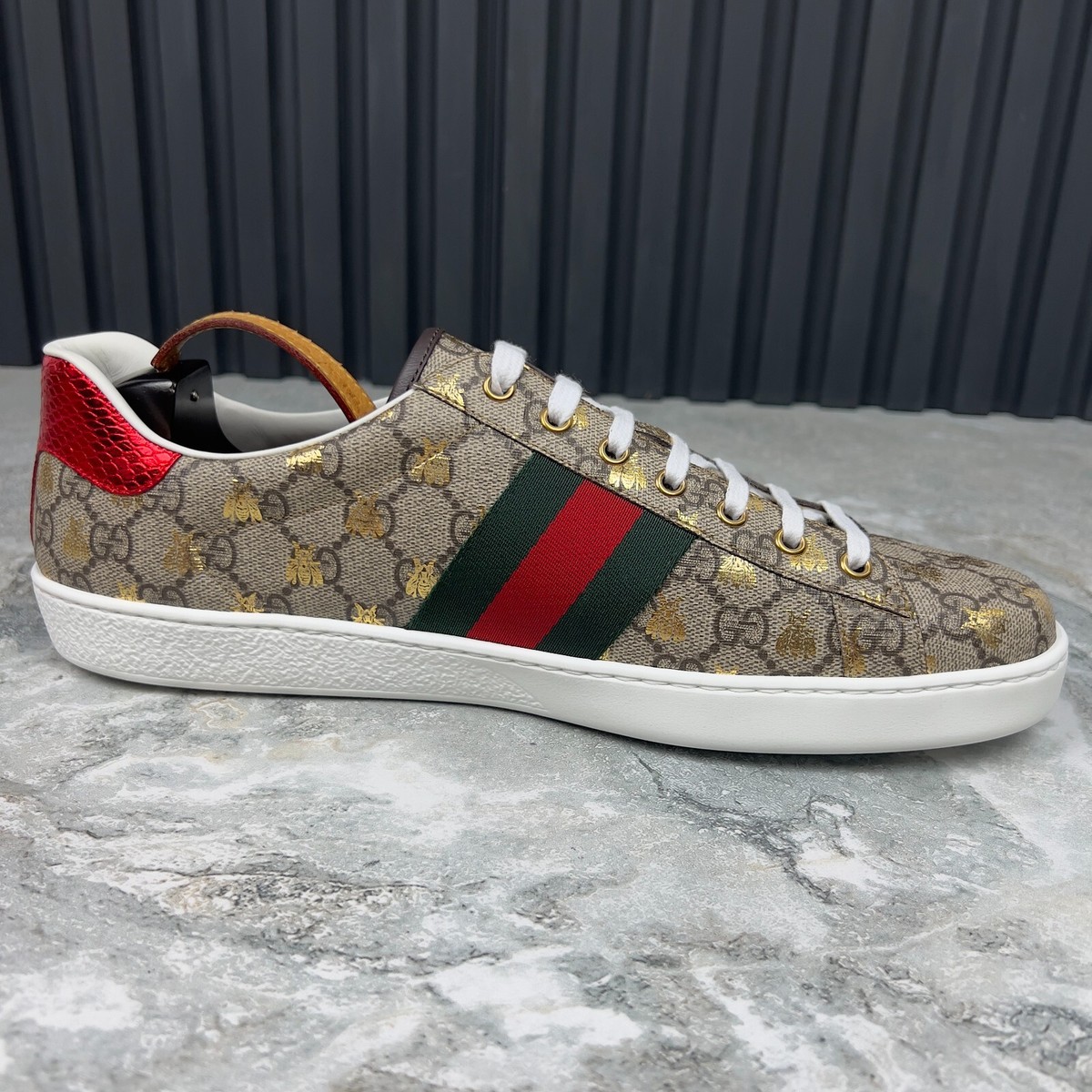 2019 Gucci supreme bee. Unisex Gucci GG Supreme Monogram Bees Ayers Web Womens Ace Sneakers  main image 2