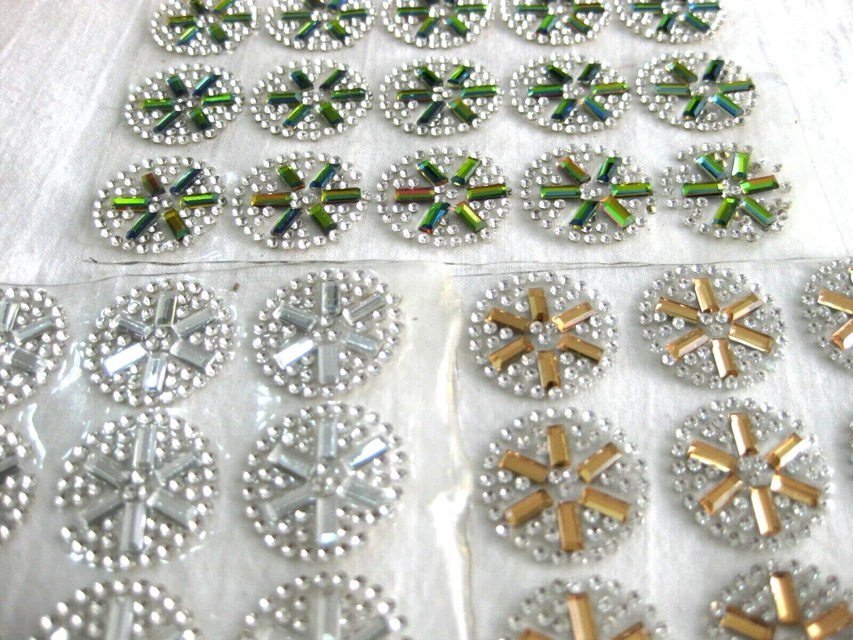 15 Applikationen zum Aufbügeln,Hotfix Strass Bügelbild, rund, ca.22mm BB43E - Bild 3 von 4