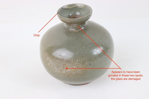Lot of 3 12-13th c Song-Yuan & Korean Goryeo celadon paste box oil lamp pot - Picture 3 of 14