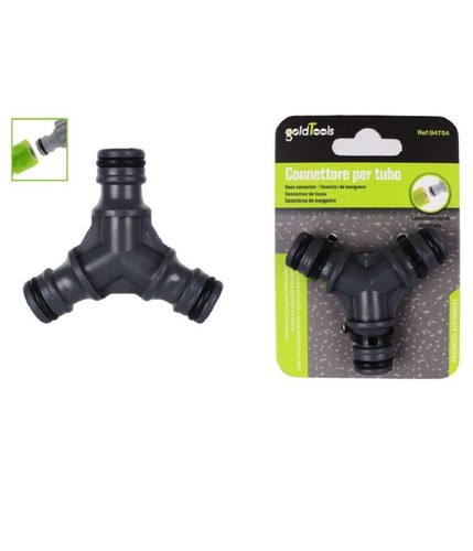 Tecuro Raccordo A Innesto Per Dispositivi - Filetto Esterno 3/4", Foro 10 Mm, Ottone Lucido - Compatibile Sistemi Gardena