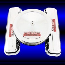 Chrome Matching Short Valve Covers And Air Cleaner For Chevy 396 Hp Emblems Chrome Matching Short Valve Covers And Air Cleaner For Chevy 396 Hp Emblems