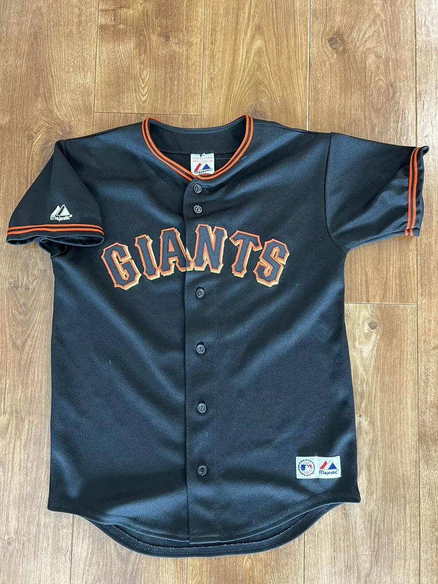 Majestic San Francisco Giants Black Baseball Jersey Stitches Youth Large